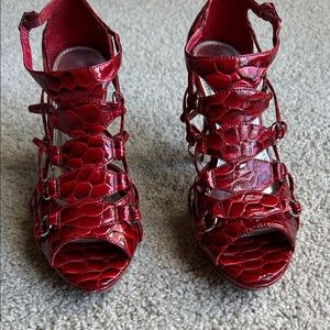 WHITE HOUSE, BLACK MARKET, RED REPTILE, PRINT HEELS